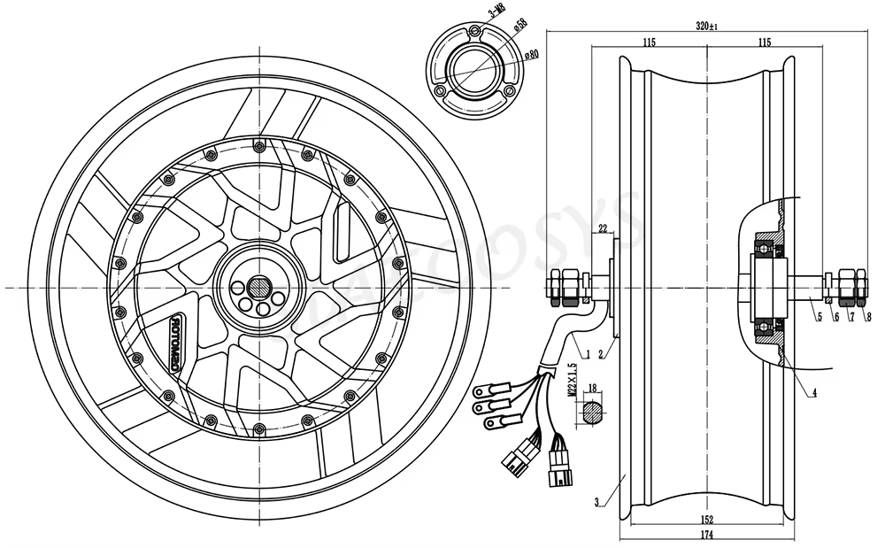 12000W Electric Motorcycle Hub Motor - مجموعة تحويل الدراجة النارية الكهربائية QSMotor